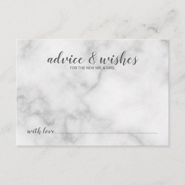 Classy Elegant Marble Wedding Hinweiskarte (Vorderseite)