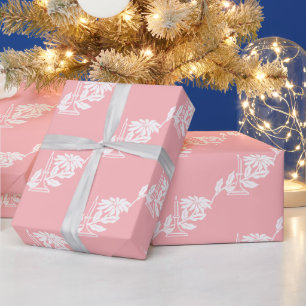 Classy Elegant Pink Weihnachtskerze Poinsettia Geschenkpapier