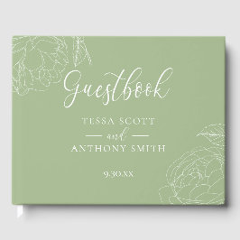 Classy Elegant Sage Green Wedding Gästebuch