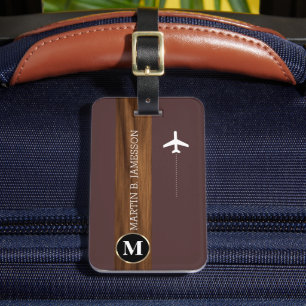 Classy Elegant Traveler mit Monogramm Name Gepäckanhänger