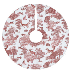 Classy Elegant Vintag Red Fox Woodland Polyester Weihnachtsbaumdecke