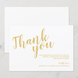 Classy Elegant White and Gold Wedding Vielen Dank Einladung