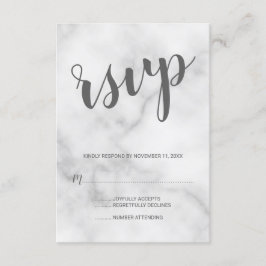 Classy Elegant White Marble Wedding RSVP