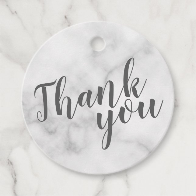 Classy Elegant White Marble Wedding Vielen Dank Geschenkanhänger (Vorderseite)