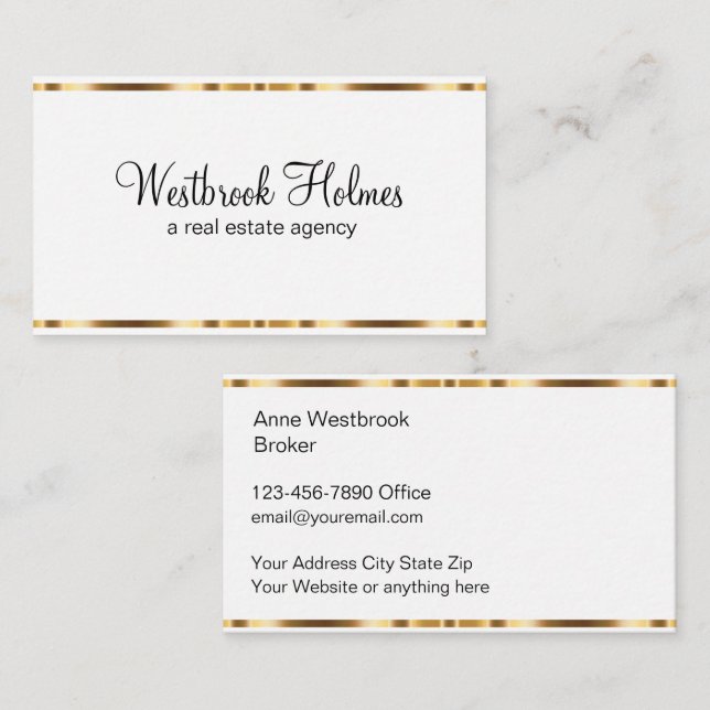 Classy Elegantes Anwesen Business Cards Visitenkarte (Vorne/Hinten)