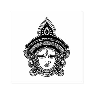 Classy Ethnic Durga Maa Indische Göttin Gummistempel