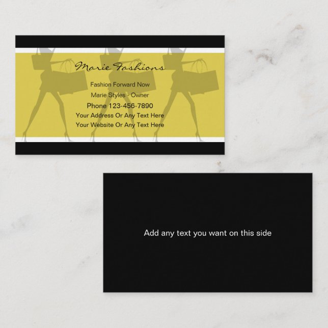 Classy Fashion Business Cards Visitenkarte (Vorne/Hinten)
