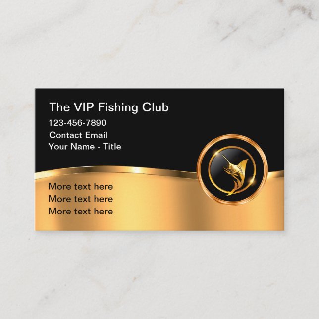 Classy Fishing And Boat Captain Business Card Visitenkarte (Vorderseite)