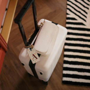 Classy Floral Mit Monogramm Letter A green red Gepäckanhänger