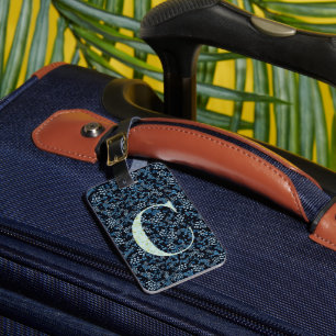 Classy Floral Mit Monogramm Letter C blau Gepäckanhänger