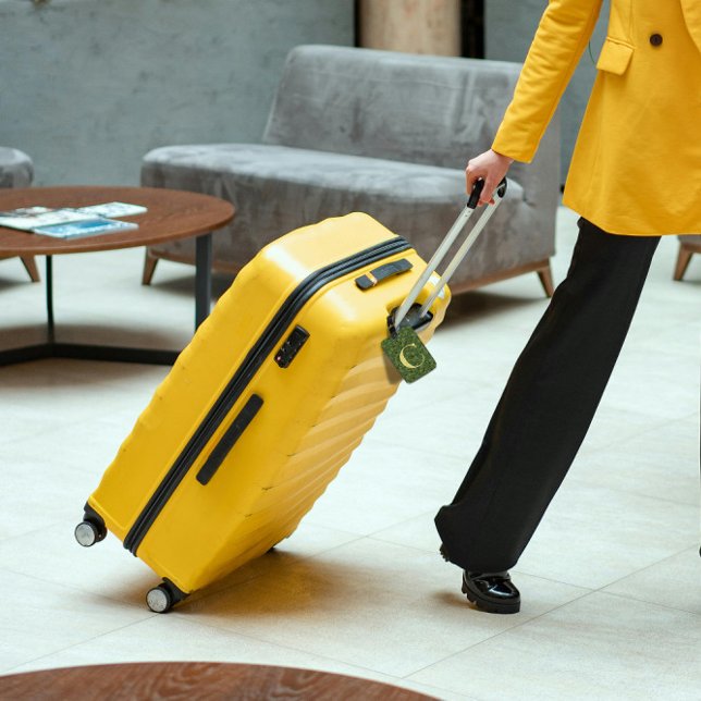 Classy Floral Mit Monogramm Letter C grün gelb Gepäckanhänger (Von Creator hochgeladen)