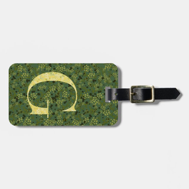 Classy Floral Mit Monogramm Letter G grün gelb Gepäckanhänger (Vorderseite horizontal)