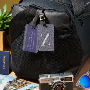 Classy Floral Mit Monogramm Letter Z lila Gepäckanhänger