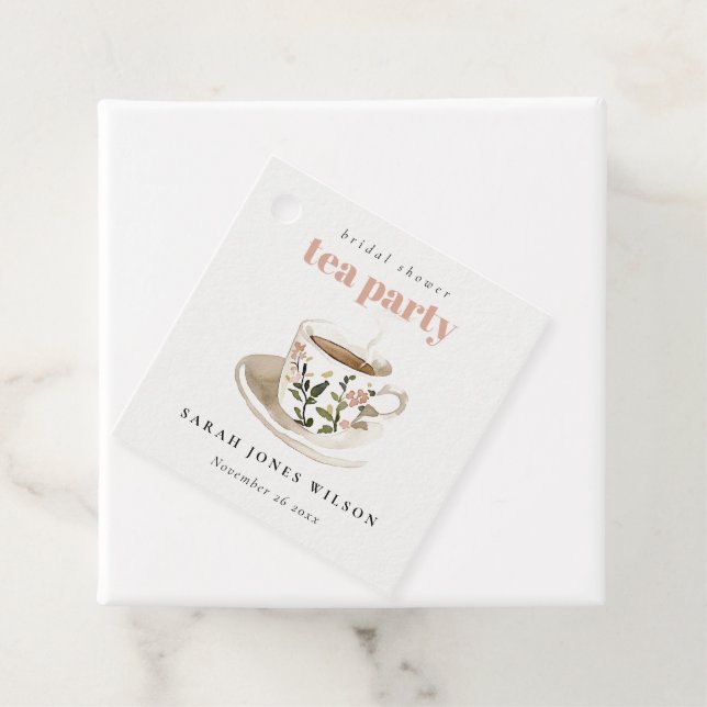 Classy Floral Tee Brautparty Teezeremonie Party Geschenkanhänger (Beispiel)