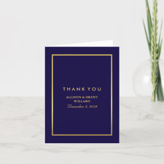 Classy Foil Gold Dankeschön Card - Navy Blue Dankeskarte