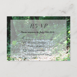 Classy Forest Petal Path Wedding RSVP Karte