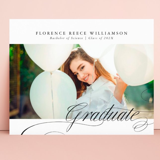 Classy Formal Calligraphy Foto Uni-Abschluss (Von Creator hochgeladen)