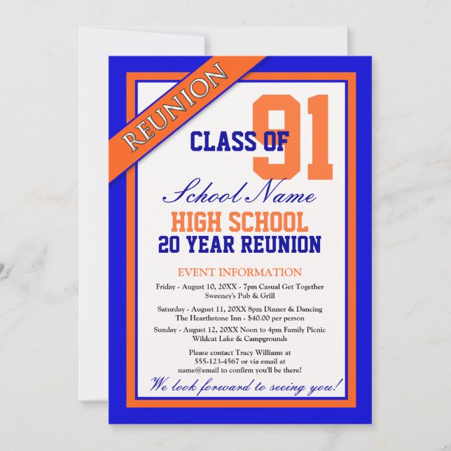 Classy Formal High School Wiedersehen Einladung (Vorderseite)
