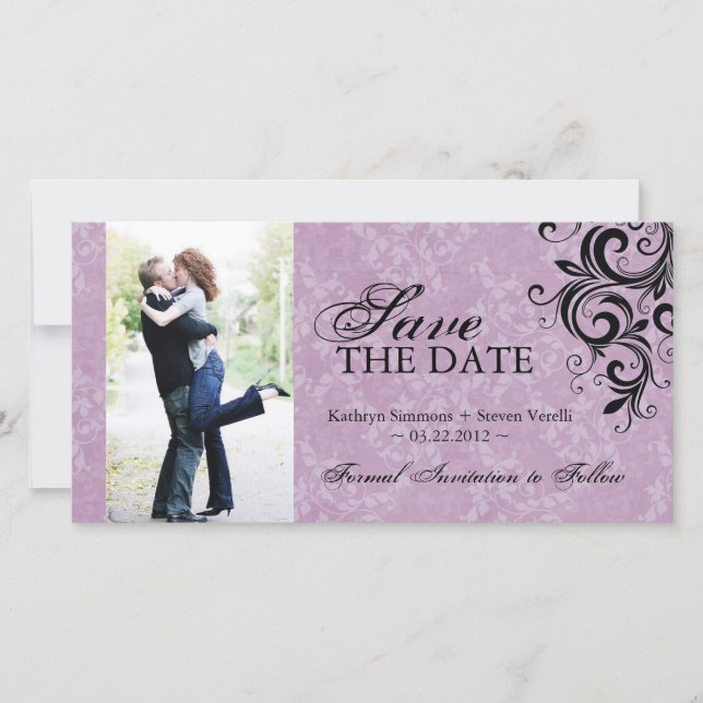 Classy Foto Save the Date Einladung (Vorderseite)