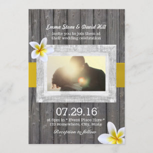 Classy Frangipani Blume Custom Foto Hochzeit Einladung