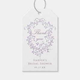 Classy French Lavender Bridal Shower Thank You Geschenkanhänger