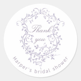 Classy French Lavender Bridal Shower Thank You Runder Aufkleber