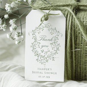 Classy French Sage Green Brautparty Vielen Dank Geschenkanhänger