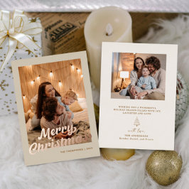 Classy Frohe Weihnachtsfamilie Foto Folien Feiertagskarte