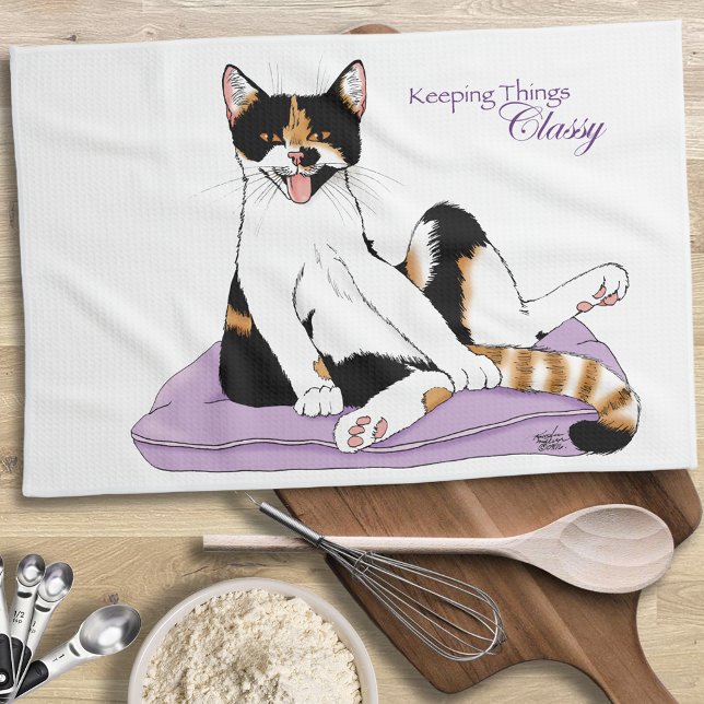Classy Funny Calico Lila Handtuch (Von Creator hochgeladen)