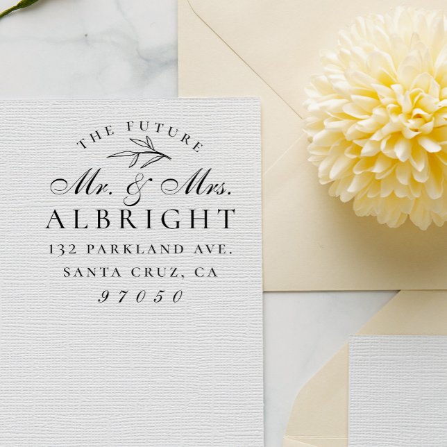Classy Future Mr. Name Wedding Rücksendeadresse Gummistempel (Von Creator hochgeladen)