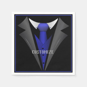 Classy Gentleman Blue Krawatte 2 Serviette