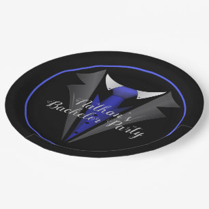 Classy Gentleman Blue Krawatte Pappteller