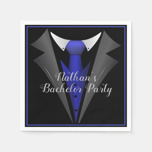 Classy Gentleman Blue Krawatte Serviette (Vorderseite)