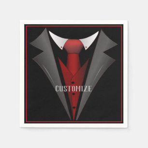 Classy Gentleman Red Krawatte 2 Serviette