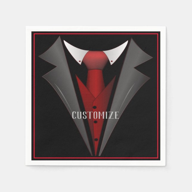 Classy Gentleman Red Krawatte 2 Serviette (Vorderseite)