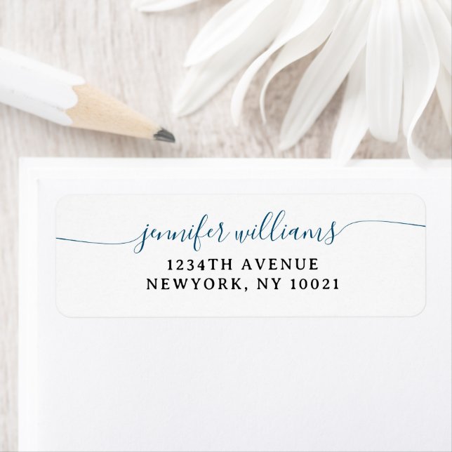 Classy Girly Elegant Minimalist Navy Blue Script (Insitu)