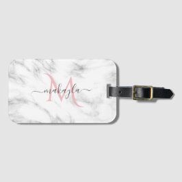 Classy Girly Luxury Marmordesign Name Monogram Gepäckanhänger