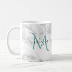 Classy Girly Marble Script Name Monogram Kaffeetasse