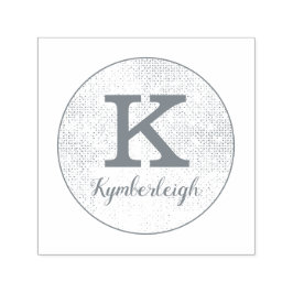 Classy Glam Diamond Textur Chic Monogram Name Permastempel