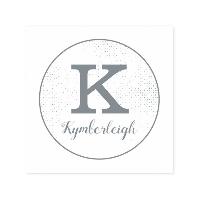 Classy Glam Diamond Textur Chic Monogram Name Permastempel (Design)
