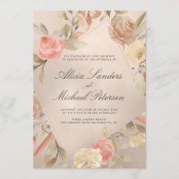 Classy Glam Peachy Gold Hand bemalten Rose Hochzei