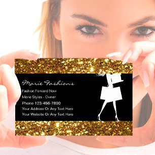 Classy Glitzy Fashion Business Cards Visitenkarte
