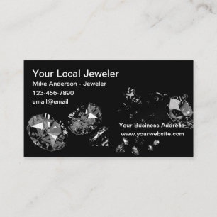 Classy Glitzy Jeweler Diamonds Theme Visitenkarte