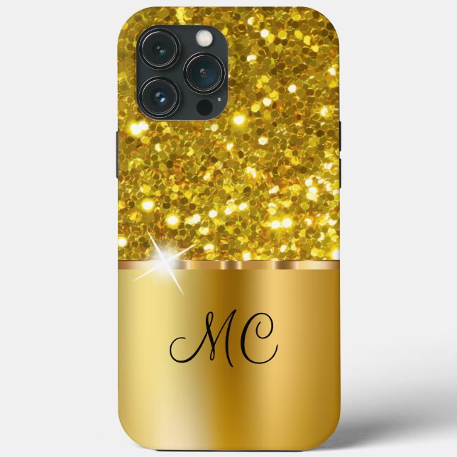 Classy Glitzy Monogram Case-Mate iPhone Hülle (Rückseite)
