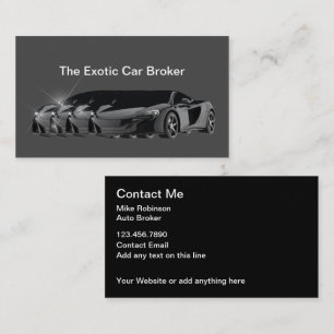 Classy Glossy Exotic Auto Broker Visitenkarte
