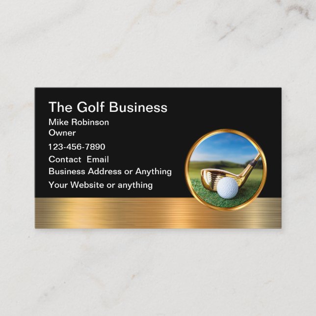 Classy Glossy Golf Theme Business Cards Visitenkarte (Vorderseite)