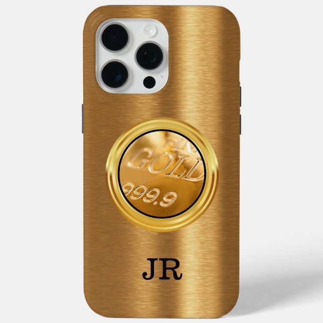 Classy Gold Bar Theme Monogram Case-Mate iPhone Hülle (Rückseite)