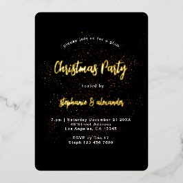 Classy Gold Black Christmas Party Luxus Folieneinladung