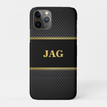 Classy Gold Black Textured Monogram