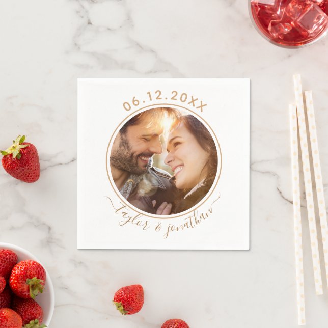 Classy Gold Chic Modernes Hochzeitsszeitsfest Pers Serviette (Beispiel)